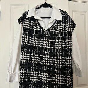 Black and White Business Sweater Dress